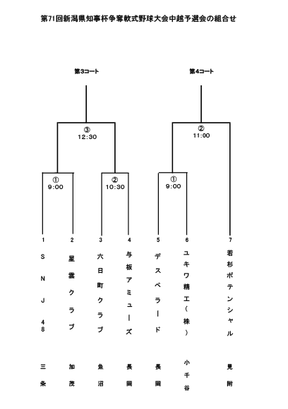 天皇賜杯第72回全日本軟式野球大会中越大会トーナメント表