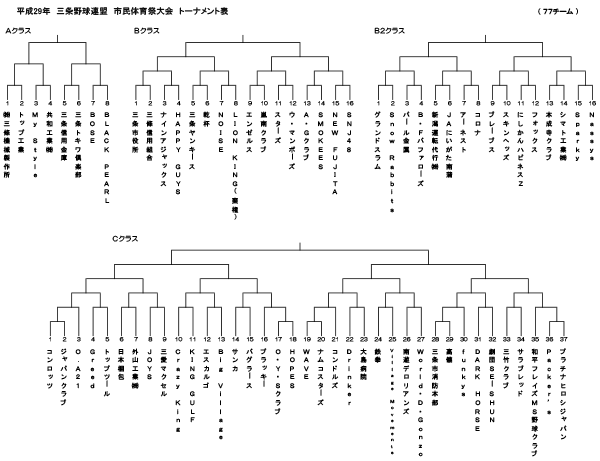 平成29年度市民体育祭大会トーナメント表