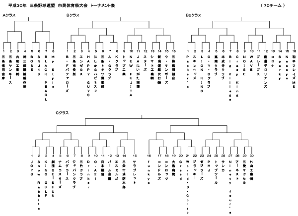 平成30年度市民体育祭大会トーナメント表