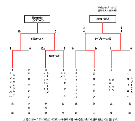 高松宮賜杯第65回全日本軟式野球大会(2部)中越大会トーナメント表