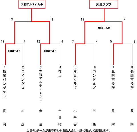 第45回東日本軟式野球大会2部中越大会トーナメント表