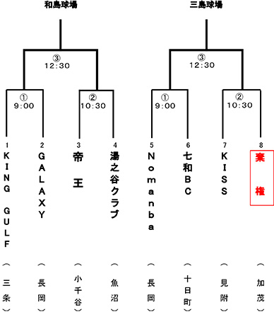 高松宮賜杯第67回全日本軟式野球大会(1部)中越大会トーナメント表