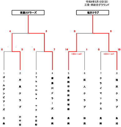 高松宮賜杯第68回全日本軟式野球大会(2部)中越大会トーナメント表