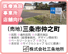 三条野球連盟を応援する「三条地所」。生活環境バツグンの分譲地など、物件多数ご用意して皆様をお待ちいたしております。