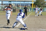 2018年10月14日(日)に行われた平成30年度市民体育祭大会Bクラス決勝戦B・Fバファローズ対三條信用組合の試合